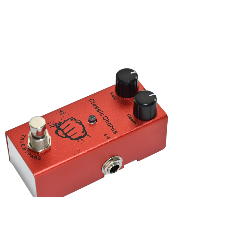 Pedal chorus compacto ideal para guitarristas principiantes. Modulación suave, envío rápido en Colombia y garantía local.