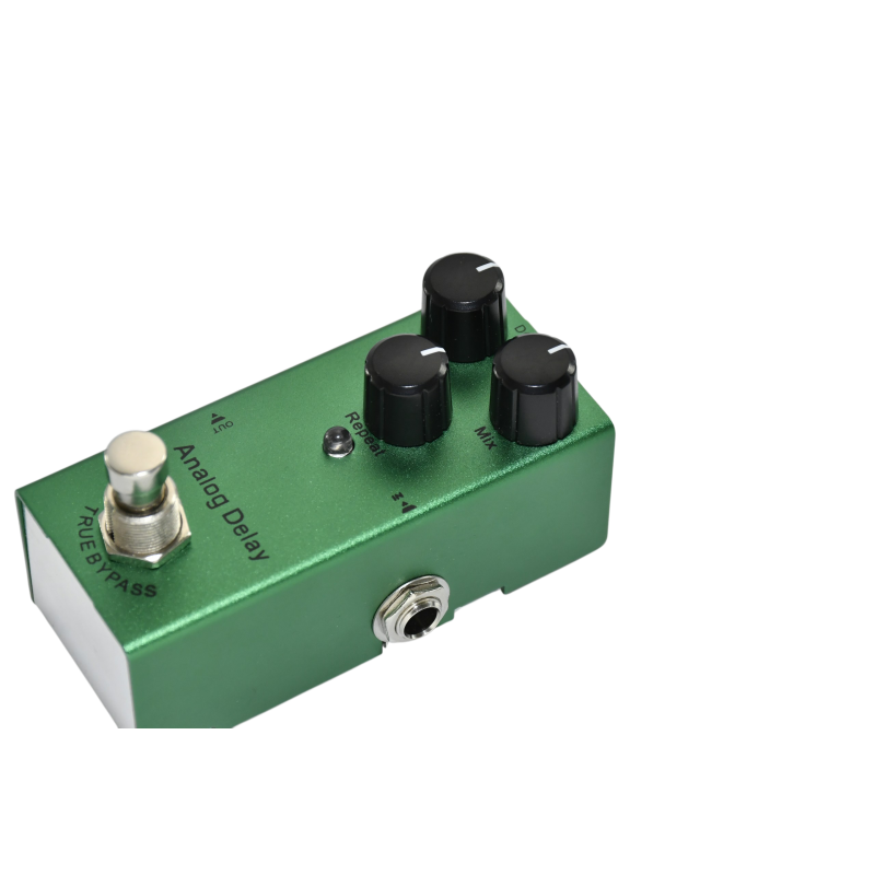 Pedal delay  compacto ideal para guitarristas principiantes. Modulación suave, envío rápido en Colombia y garantía local.